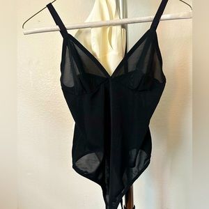 SKIMS Onyx Powermesh Bodysuit small